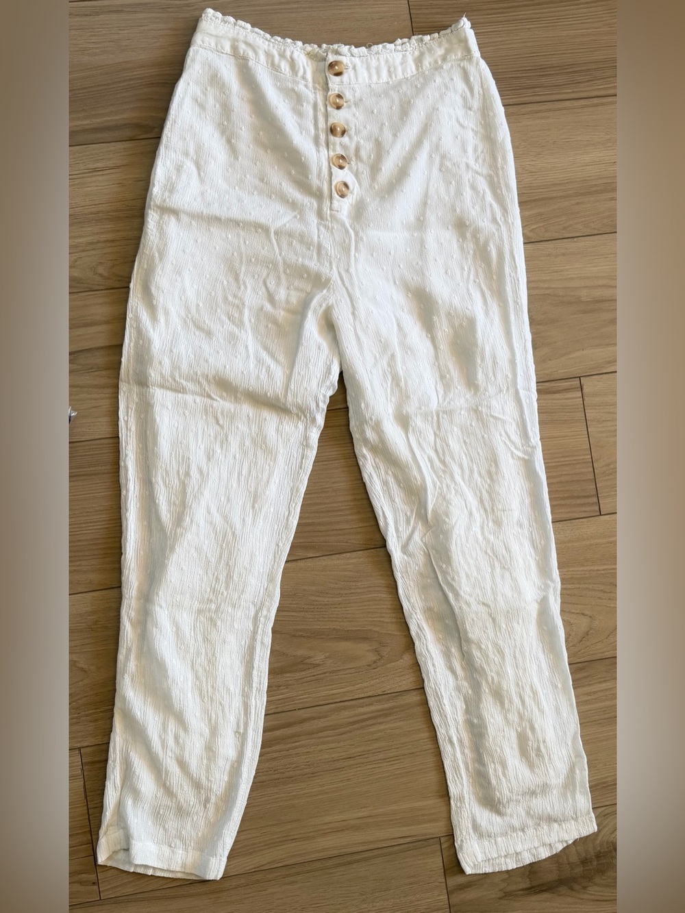 Amuse Society Pull On Pant Button Accent Lined Sz S Dimpled High Rise